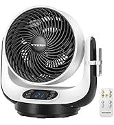 VIVOSUN 13 Inch Air Circulator Fan, 45W Strong Wind Floor Fan, Oscillating Table Fan, 3 Speeds Se...