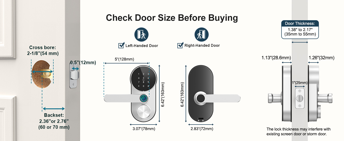 front door size silver