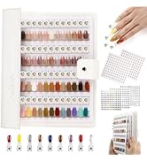 ANGNYA Magnetic Nail Swatch Book, 144 Nail Color Book Leather Nail Sample Display Book with144 Ma...