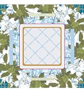 Tongyanat Premium 31.5" x 31.5" Mahjong Mat with Non-Slip Base, Elegant White Gardenia &amp; Blue Toi...