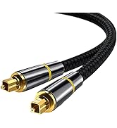 Tianle Optical Cable, 1m/3.3FT Toslink Digital Audio Lead SPDIF Cable with Nylon Braided Fiber Op...