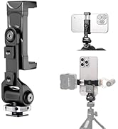 Ruittos Metal Phone Tripod Mount Adapter with Cold Shoe, 360° Swivel 180° Tilt, Phone Holder Clam...