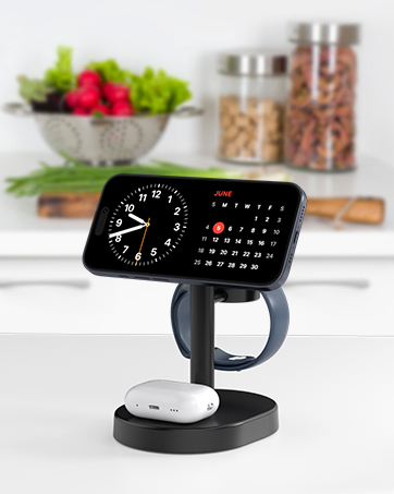 magsafe charger stand 3 in 1 magnetic wireless charging station apple watch iphone 17 16 15 airpods