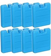 Housoutil 100ml Reusable Ice Packs for Lunch Box, 8pcs Portable Gel Blocks, Blue Freezer Pack for...