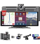 SANPTENT Wireless Apple CarPlay Portable Car Stereo, 10.26" FHD Car Touch Screen Radio, Android A...