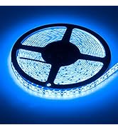 SUPERNIGHT 600 LEDs Blue Strip Light, 16.4FT Waterproof Flexible Rope Lights, 12V Blue Tape Light...