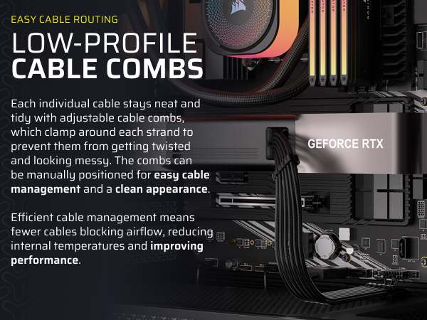 corsair elite premium PSU cables; individual sleeved cables; paracord; modular PC power supply