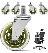 3" Office Chair Wheels Replacement, Roller Blade Wheels - Set of 5, 880LBS Heavy Duty, Noiseless ...