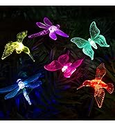 GIGALUMI Solar Outdoor Lights Decorative,6 Pack Solar Garden Decorations,Christmas Lights Color C...