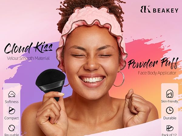 BEAKEY 12pcs Triangle Powder Puffs for Face Powder Makeup Puff for Loose &amp; Cosmetic Foundation, 