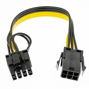 6 pin to 8 pin GPU power adapter cable