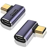 V VCOM USB C 90 Degree Adapter (2 Pack), 40Gbps Data Transfer USB Type C Male to Female Right Ang...