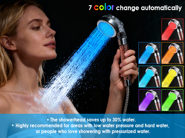 led light shower head shower head light shower head with led lights filtration