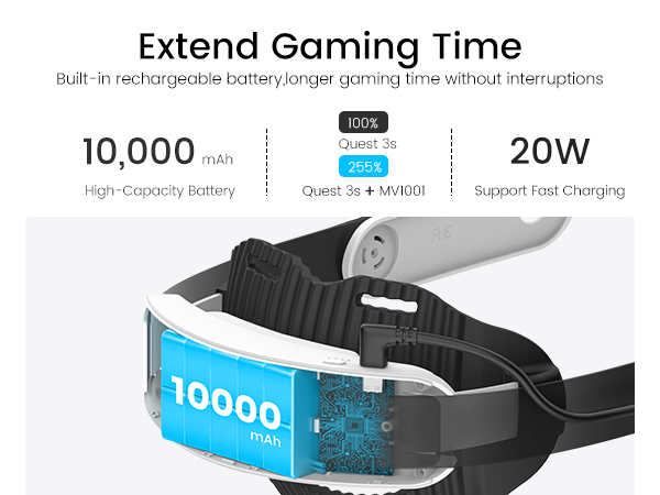 quest 3s battery head strap