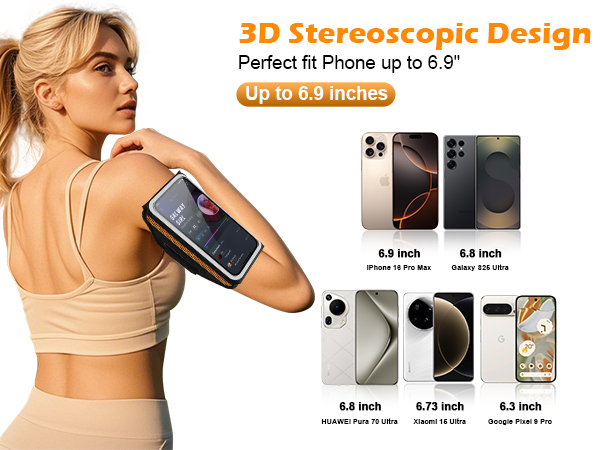 3D Design Fit Up to 6.9in with Phone Case