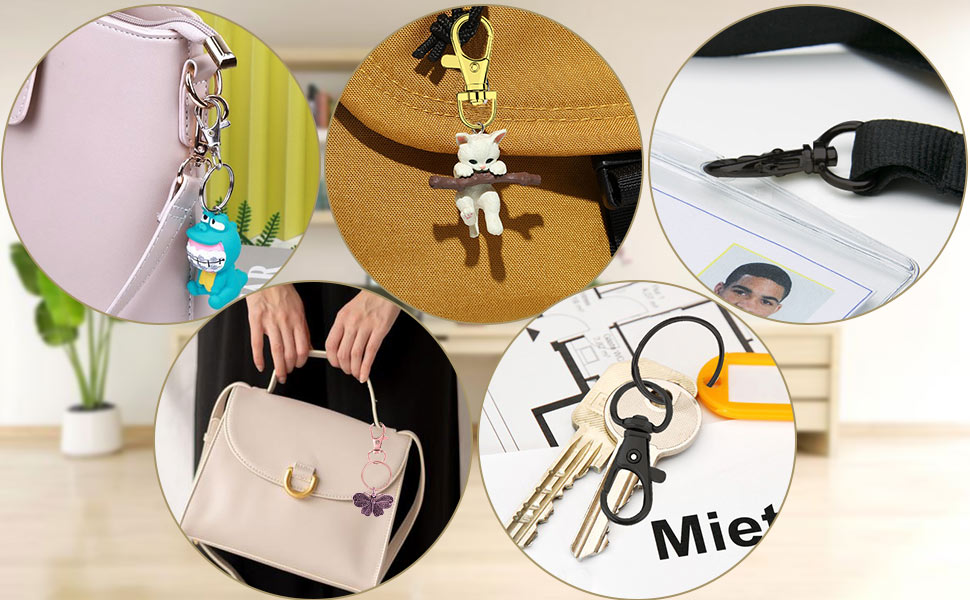 AUGSUN Swivel Clasps Lanyard Snap Hooks with Key Rings