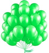 PartyWoo Green Balloons, 50 pcs 12 Inch Pearl Clover Green Balloons, Latex Balloons for Balloon G...