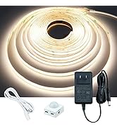 GOMING Motion Sensor COB LED Light Strip 16.4ft(5M) Natural White 4000K 3 Lighting Modes 3 Timing...