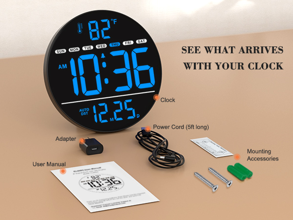 led digital wall clock