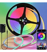 Lucienstar Neon Rope Lights, 16.4FT RGB LED Strip Lights App Control,IR Remote,Music Sync,Outdoor...