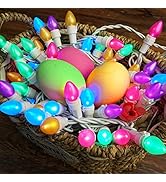 BOHON Easter Decor 50 LED String Lights Multi Color Indoor Christmas Lights with White Wire for B...