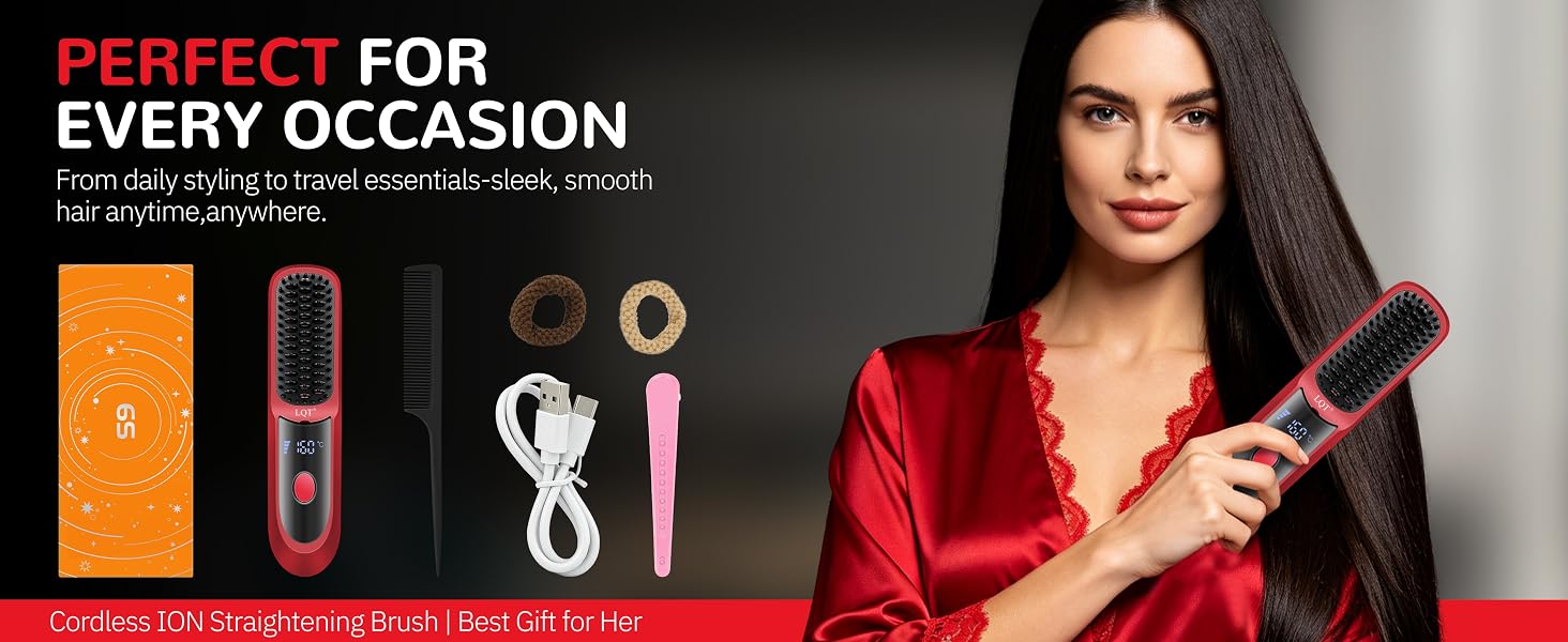 LQT Cordless Hair Straightener Brush
