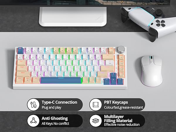 creamy gaming keyboard