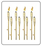 Matney Bamboo Torches – Includes Metal Oil Canisters with Covers to Extinguish Flame – Great for ...