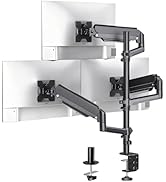WALI Triple Monitor Mount for 17-32 Inch Screens, Full Adjustable 3 Monitors Desk Mount with Clam...
