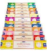 Nature’s Own Incense Sticks Variety Pack of -12 Set Nag Champa, Ayurveda, Nirvana, Tantra, Chakra...