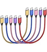 etguuds Color Short USB C to USB C Cable [1ft, 5-Pack], 60W/3A Fast Charging Type C to Type C Cha...