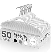 SMARTOR Plastic Hangers 50 Pack - Thin Clothes Hangers Heavy Duty | Durable | Lightweight | Space...