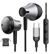 USB C Headphones Wired for Samsung Galaxy S25/S24 Ultra/S23/S22 FE/A55 with Mic Earphones for iPh...