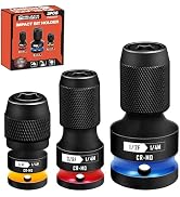 BLACKROBOT 3PCS Quick Release Impact Bit Holders 1/2 3/8 1/4-Inch Square Drive to 1/4-Inch Hex So...