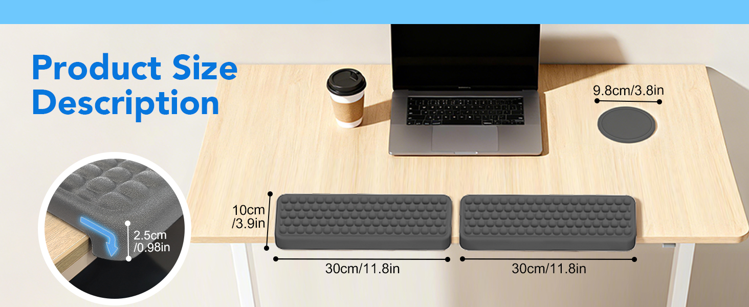 L-Shaped Wrist Rest for Computer Keyboard