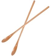 Operitacx 2Pcs Wooden Coffee Stirring Spoons - 7.87 Inch Long Handle Tea Spoons for Soup, Tea, Ho...