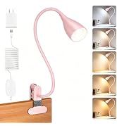 Reading Light for Book in Bed, Clip on Light Reading Lamp with Adapter, 5 Color Modes 10 Brightne...