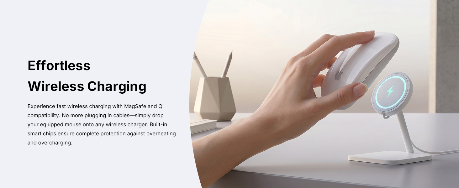 Magnetic wireless charging dock for Magic Mouse 2