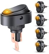 Nilight 5PCS LED Lighted Rocker Switch 12V Yellow LED Illuminated ON Off Toggle Switch 30A 3Pin S...
