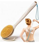 BUBBLEDANCE Natural Boar Bristle Back Scrubber – 4X Scrubbing Power, Extendable Long Handle (17....