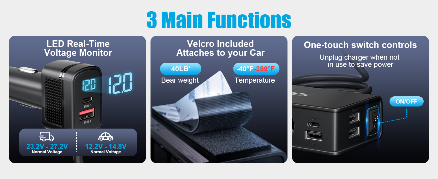 BESTEK Cigarette Lighter Splitter