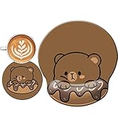 Cute Ergonomic Mouse Pad Wrist Support,[ 20% Larger] Wrist Rest Non-Slip Gel Anime Kawaii 3D Bear...