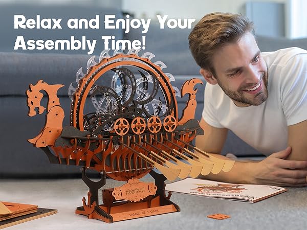 okr 3d wooden town wood 3d puzzles for adults model viking dragon ships stem craft kits for adults