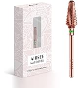 AIRSEE Tungsten Carbide Acrylic Nail Drill Bit Efile Electric File Machine Head Tips for Manicure...