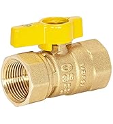 Eastman 3/4 Inch FIP Straight Gas Ball Valve with 1/4-Turn Handle Brass Plumbing Fitting, 60011