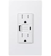 DEWENWILS 15A GFCI Outlet with 4.8A/24W USB-A &amp; USB-C Ports, 30S Self-Test GFCI Electrical Outlet...