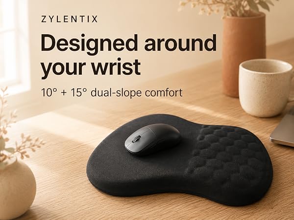 Dual-slope ergonomic wrist support