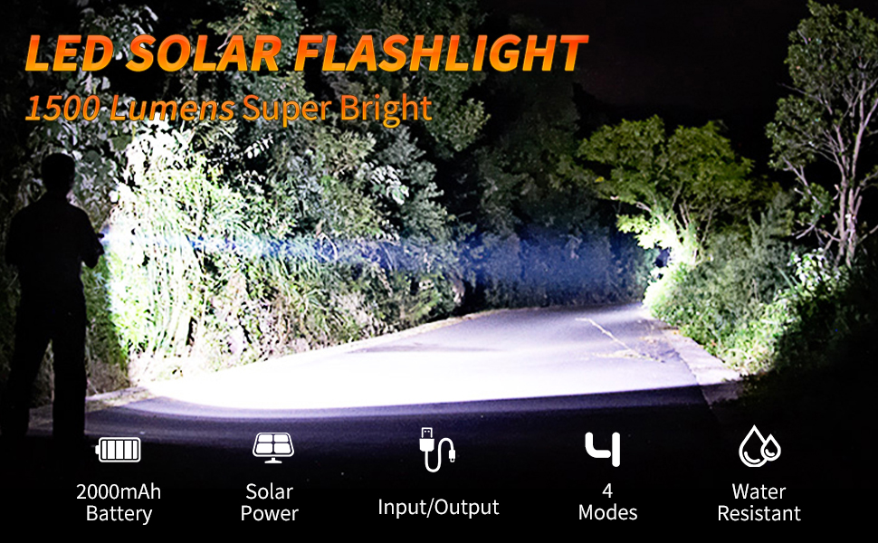 LED solar flashlight