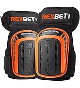 REXBETI Knee Pads for Work, Construction Gel Knee Pads Tools, Heavy Duty Comfortable Anti-slip Fo...