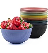 MKYHBOO Wheat Straw Cereal Bowls, 9 Pcs Unbreakable Bowl Sets, 23oz Wheat Straw Soup Dinnerware S...